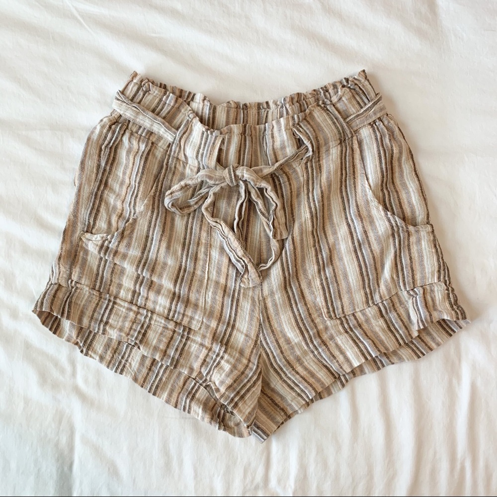 Striped Paperbag Shorts